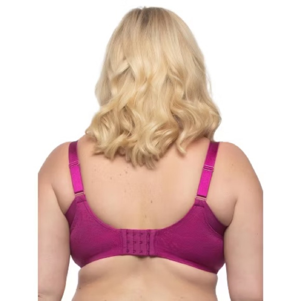 Jessamine Unlined Side Smoothing Minimizer Bra (Wild Aster / Iris Rose, 38DD) - Picture 3 of 11